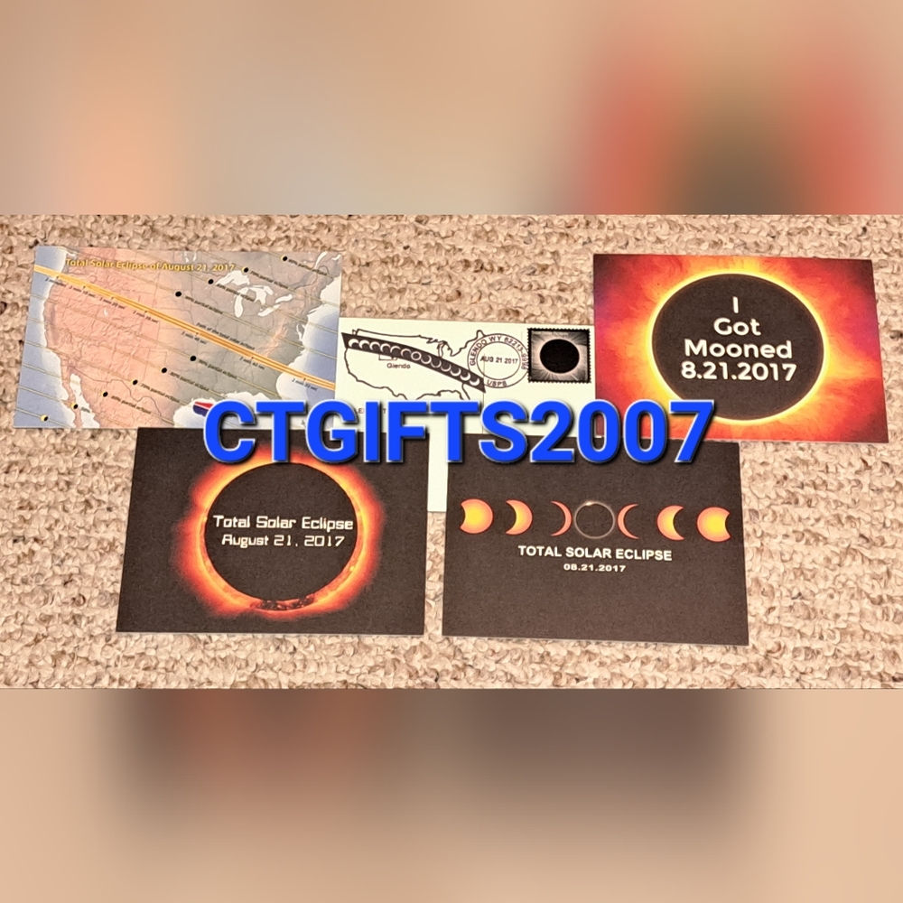 COPY - Set of 4, 2017 Total Solar Eclipse Postcards, USPS Postal Stamp & Postma…